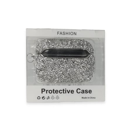 Ayd Apple Airpods Pro (1.nesil) Mira Taşlı Kılıf - Gümüş