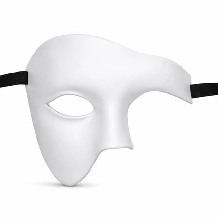 Ayd Beyaz Yarım Erkek Maske – Phantom Parti  Balo Maskesi