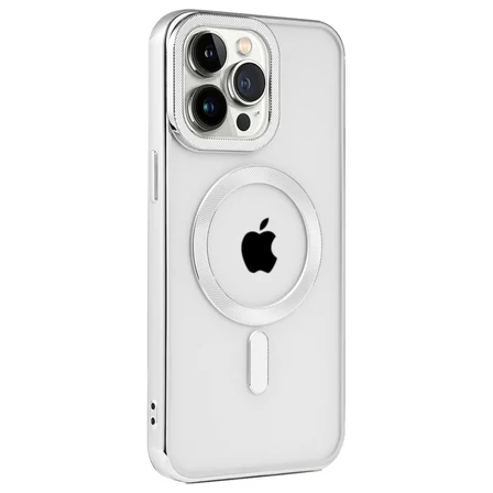 Ayd Apple İphone 15 Pro Kılıf Kronos Magsafe Kapak - Gümüş