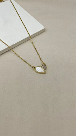 Gold Heart Çelik Kolye