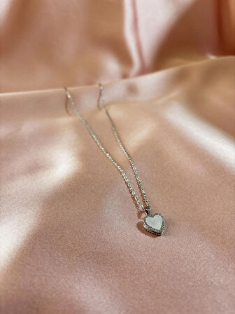 Light of Heart Silver Çelik Kolye