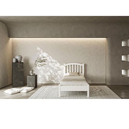 Nil Modern İnci Beyaz Tek Kişilik Karyola 90x200