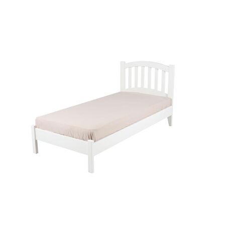 Nil Modern İnci Beyaz Tek Kişilik Karyola 90x200