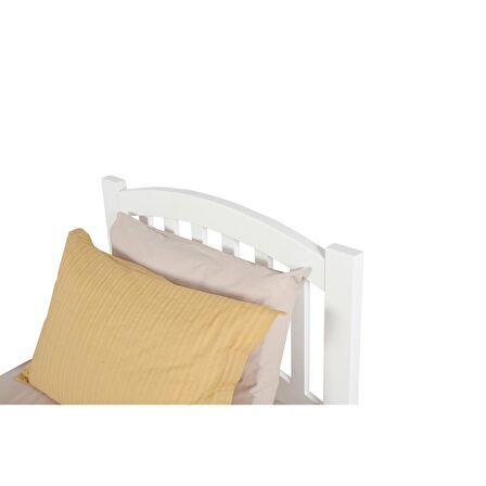 Nil Modern İnci Beyaz Tek Kişilik Karyola 90x200