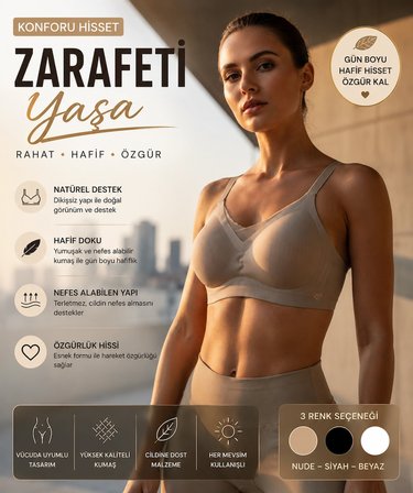 Nior Kadın Dikişsiz Bej Spor Sütyeni - Toparlayıcı ve Destekli Fitness Bralet Nior Women's Seamless Beige Sports Bra - Push Up and High Support Fitness Bralette