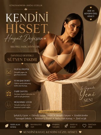 Bej Günlük Sütyen, Ten Rengi Yumuşak Dokulu Kadın İç Giyim, İnce Askılı Destekli T-Shirt Sütyeni, Minimal Nude Bra