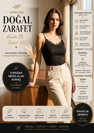 Siyah Dantel Detaylı Kadın Atlet, İnce Askılı V Yaka Basic Camisole, Günlük Katmanlı Giyim İçin Zarif Kadın Üst