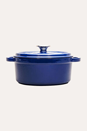 Nishev.com Evini Sev Sürel Mavi Demir Döküm Derin Tencere 20 cm