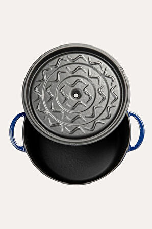 Nishev.com Evini Sev Sürel Mavi Demir Döküm Derin Tencere 20 cm