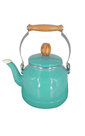 Nishev Italyan Çaydanlık Ahşap Kulp 2,5 Lt - Turkuaz