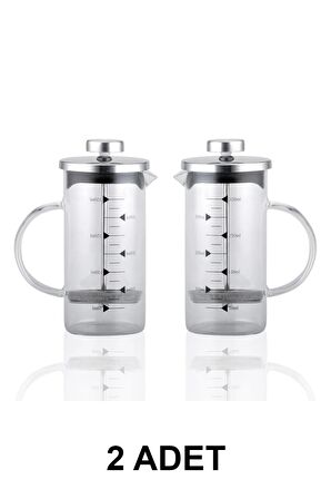 Nishev 2 Adet French Press - Filtre Kahve Ve Bitki Çayı Demliği 350 ml