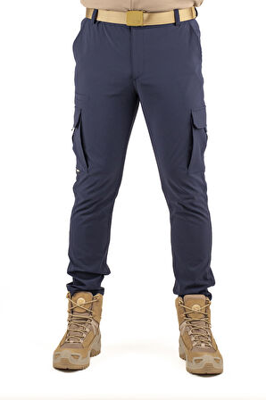 Erkek Taktik Outdoor Kargo Pantolon – Suya Dayanıklı, Esnek ve Çok Cepli Lacivert Renk