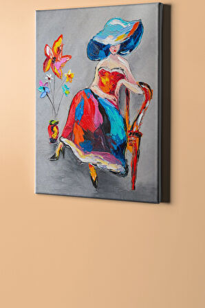 Sayılarla Boyama Seti Kasnaklı Renkli Kadın 7 60 X 75 Cm