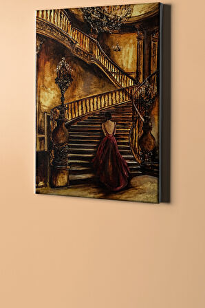 Sayılarla Boyama Seti Kasnaklı Merdivendeki Kadın 60 X 75 Cm