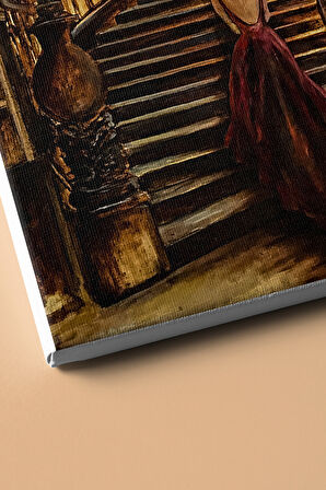 Sayılarla Boyama Seti Kasnaklı Merdivendeki Kadın 60 X 75 Cm