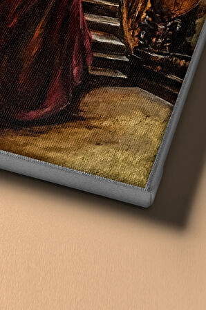 Sayılarla Boyama Seti Kasnaklı Merdivendeki Kadın 60 X 75 Cm