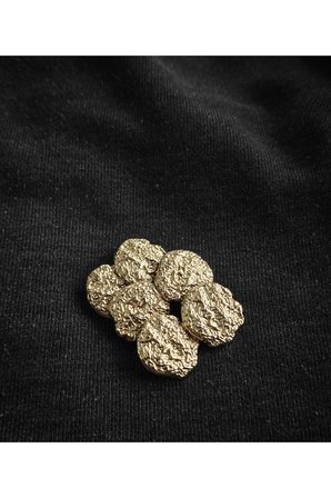 Premium Krater Taşı Görünümlü Metal Gold Düğme - 6 adet 23mm 36 boy
