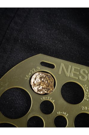 Premium Krater Taşı Görünümlü Metal Gold Düğme - 6 adet 23mm 36 boy