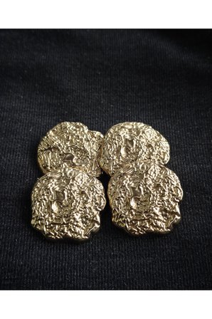 Premium Krater Taşı Görünümlü Metal Gold Düğme - 4 adet 34 mm 54 mm