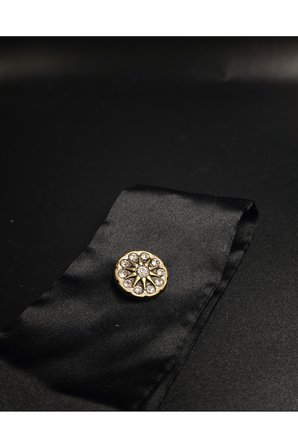 Lüks Gold Kristal Taşlı Metal Tasarım Düğme 6 Adet 20 Mm 32 boy