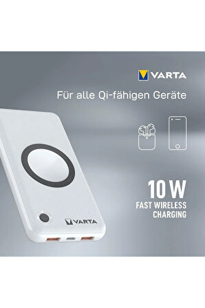 Wireless Power Bank 20.000 Mah Kablosuz Şarj Destekli Acil Durum Ekipmanı Uzun Şarj