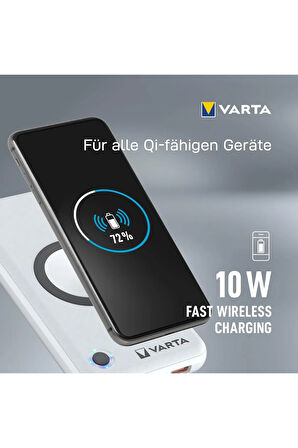 Wireless Kablolu ve Kablosuz Şarj Destekli Powerbank 20000 mAh Deprem Acil Durum Powerbank