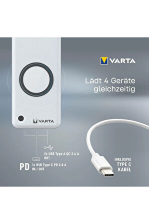 Wireless Kablolu ve Kablosuz Şarj Destekli Powerbank 20000 mAh Deprem Acil Durum Powerbank