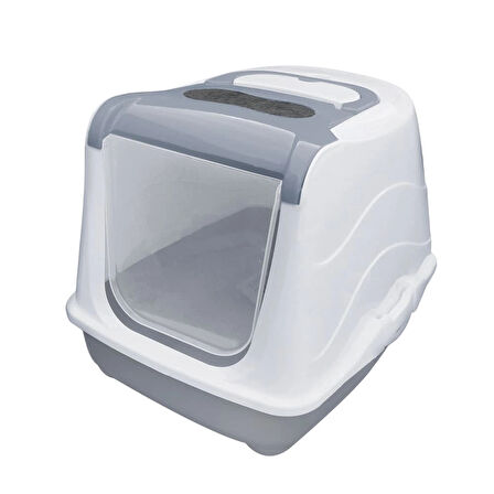 Kedi Bakım Seti – Kapalı Tuvalet+Feles Kumu+Hazneli Mama Kabı+Kürek+Oyuncak+Tüy Eldiveni+Rulo+Paspas