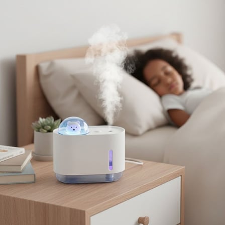 Uzay Ayısı 300 Ml Usb Hava Nemlendirici – Led Işıklı Masaüstü Buhar Makinesi, Yatak Odası &Amp; Çocu
