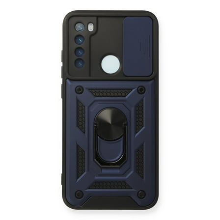 Xiaomi Redmi Note 8 Kılıf Pars Lens Yüzüklü Silikon - Lacivert