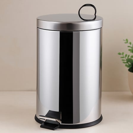 Pedallı 16 L Krom Metal Çöp Kovası