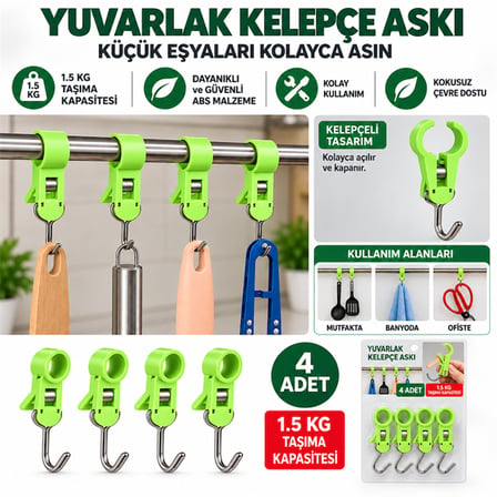 Sn-38118 Yuvarlak Kelepçe Askı 82X18X18Mm 4’Lü Paket