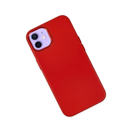Apple Iphone 12 Kılıf Asya Deri Silikon - Kırmızı