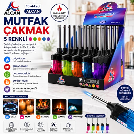 Izgaralı Rüzgar Geçirmez Ocak Çakmağı ( 1 Adet)