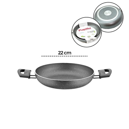 Granit Tava 22 Cm Çift Saplı Gri Kırçıllı