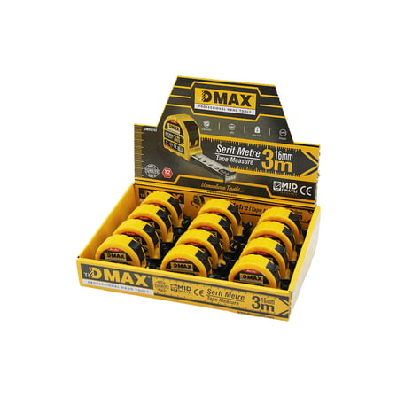 3 M Çelik Şerit Metre 16 Mm Otomatik Kilit (1 Adet)