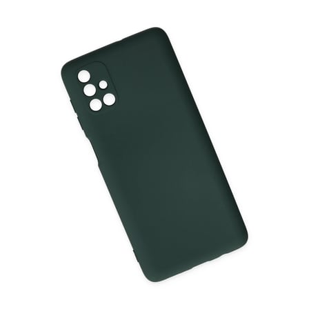 Samsung Galaxy M51 Kılıf Nano Içi Kadife Silikon - Koyu Yeşil