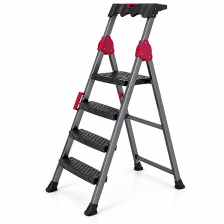 3+1 Basamaklı Metal Merdiven - 150 Kg Taşıma Kapasiteli