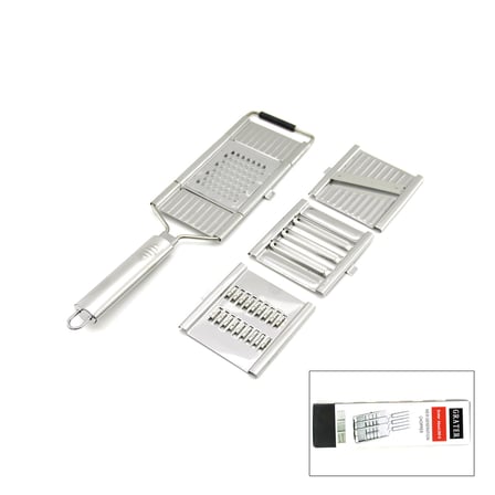 3'Ü 1 Arada Metal Rende Seti (Rende, Soyacak, Dilimleme)