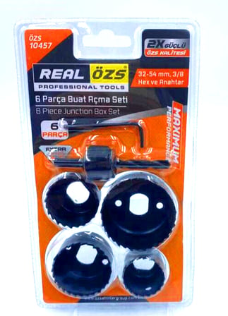 6 Parça Buat Açma Panç Seti 38-54Mm- 3/8 Hex - Anahtar