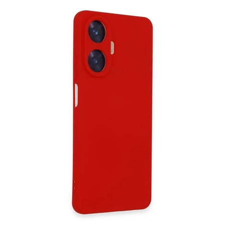 Realme C55 Kılıf Nano Içi Kadife Silikon - Kırmızı