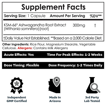 Nootropics Depot KSM66 Ashwagandha Capsules | 300mg | 90 Count -Bilişsel Destek