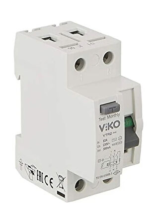 Viko Monofaze 25A 300MA yangin korumali  Kaçak Akım Rölesi