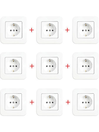 Viko - Linnera-Rollina Beyaz Topraklı Priz Mekanizma + Çerceve Dahil  12 adet