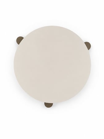 Noryn Yuvarlak Orta Sehpa Çap 90cm Aytaşı ve Bonj Renk Metal Ayak 35cm Modern Tasarım Dekoratif