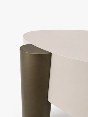 Noryn Yuvarlak Orta Sehpa Çap 90cm Aytaşı ve Bonj Renk Metal Ayak 35cm Modern Tasarım Dekoratif