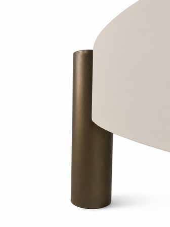 Noryn Yuvarlak Orta Sehpa Çap 90cm Aytaşı ve Bonj Renk Metal Ayak 35cm Modern Tasarım Dekoratif