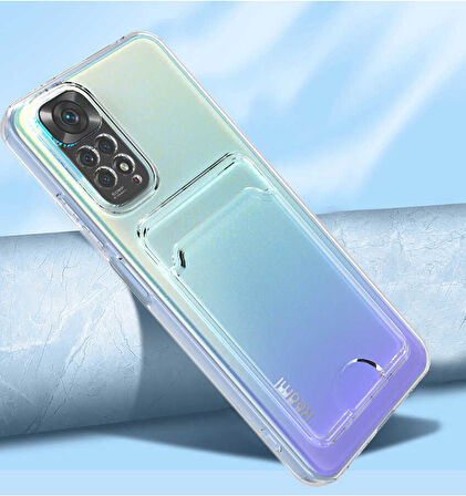 Xiaomi Redmi Note 11 Pro 5G Kılıf Kartlıklı Şeffaf Silikon Zr-Setra