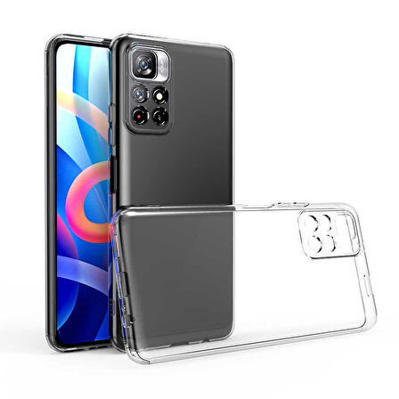 Xiaomi Redmi Note 11T 5G Kılıf Şeffaf İnce Esnek Silikon Kılıf Zipax-Süper