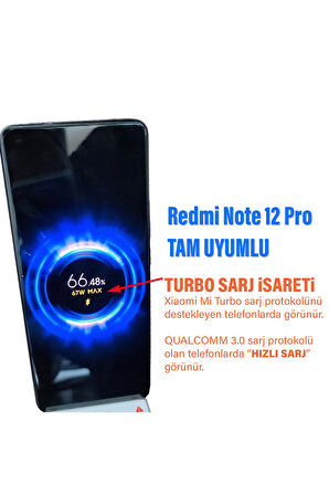 Redmi Note 12 Pro Uyumlu 67W Turbo Hızlı Şarj Aleti ve HIZLI Şarj Kablosu